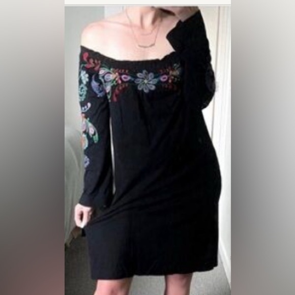 Johnny Was JWLA Women's Floral Embroidered Neckline Off Shoulder Dress XS - Picture 8 of 8